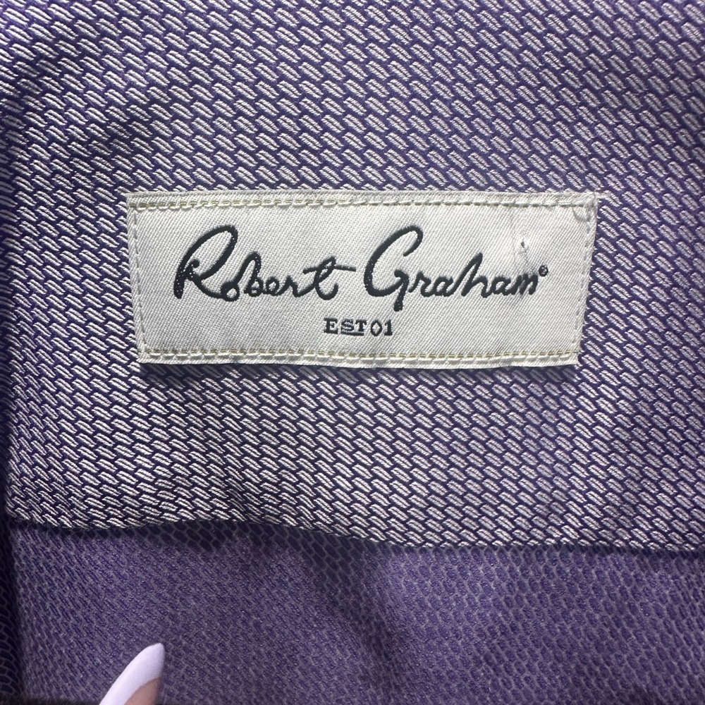Robert Graham Button Down Dress Shirt Size 46/18 - Picture 6 of 6